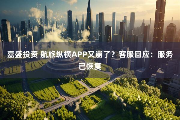 嘉盛投资 航旅纵横APP又崩了？客服回应：服务已恢复